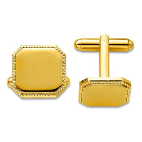 Mancuernillas cuadradas chapadas en oro 15x15mm para hombre