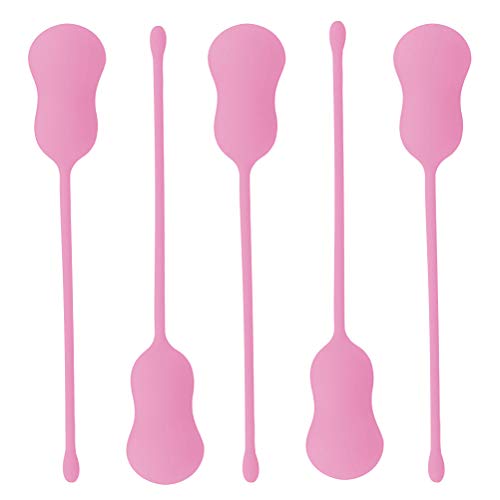 5 pecas de bola de encolhimento feminina vaginal haltere de silicone para exercicios (rosa)