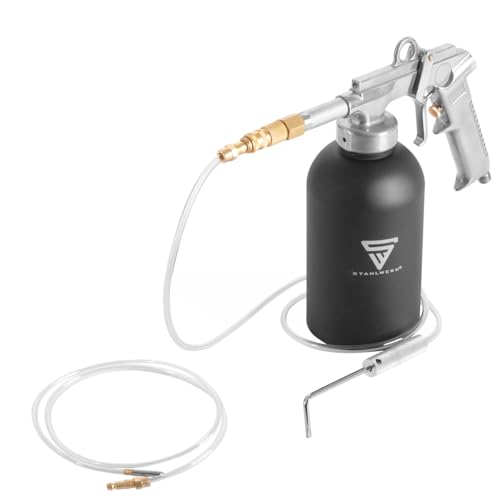 STAHLWERK Rostschutz-Sprühpistole 1100 ml 4-6 bar Hohlraumpistole, Druckbecherpistole, Unterbodenschutzpistole, Druckluftpistole, Hohlraumversiegelung, Korrosionsschutz