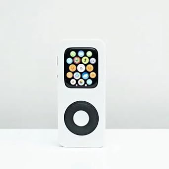 3D Printed Protective Case for Apple Watch,for Retro iPod Style Expandable Pod Compatible with iWatch Series SE/5/6/7/8/9/10,Unique 3D Print Design 45MM White, 40MM