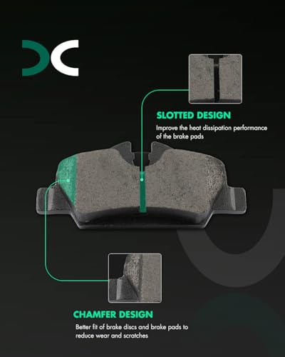 Image of SCITOO D1800-9032 Disc Brake Pads Sets Rear Ceramic Brake Pads w /Hardware | 2014-2024 For Mini For Cooper 1.5L,2016 For Cooper 1.6L,2014-2024 For Cooper 2.0L