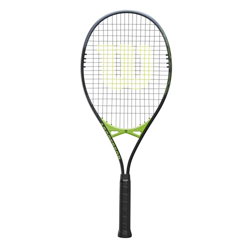 Wilson Agressor de raquete de tênis, armação leve, cabeça grande, para-choque, para homens e mulheres, preto/verde, 11 cm (3)