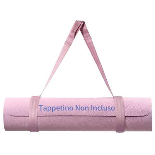 Trilancer Tracolla Regolabile per Tappetino da Yoga con Chiusura a Strappo, Porta Tappetino da Yoga, Trasportare e Organizzare Tappetini da Yoga di Tutte le Dimensioni (Rosa)-Tappetino Non Incluso