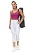 Women’s Longline Sports Bra Wirefree Padded Medium Support Yoga Bras Gym Running Workout Tank Tops(Fuchsia, Small)