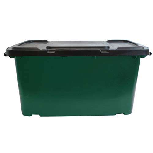 Coral 44 Litre Green Outdoor Kerbside Waste Recycling Box/Storage Box - With Black Lid