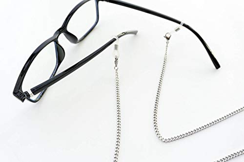 Purida Eyeglass Chain For Men Women ,Stainless Steel Glasses Chain, Glasses Chain, Eyeglass Chain Reading Glasses Chain, Silver #TOP3