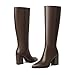 vivianly Women's Knee-High Boots, Sexy Pointed Toe Block Heel Zipper, Fashion Retro High Boots