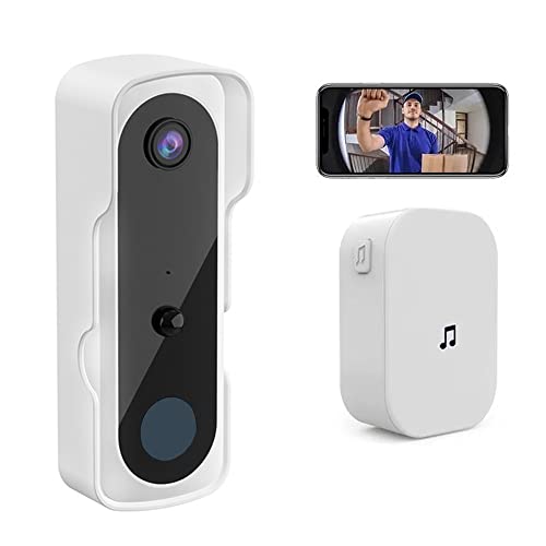 yeacher Campainha de vídeo inteligente para casa campainha sem fio sem fio câmera à prova d'água ao