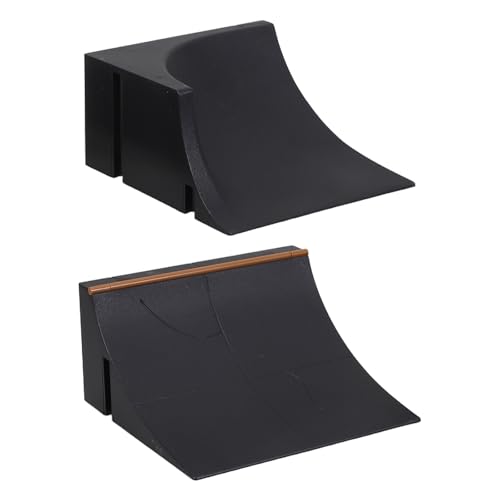 BESPORTBLE 2 rampas para Fingerboard: Mini Parque de Patinaje de Juguete - Accesorios para monopatín de Dedos - Rampas de plástico para Practicar Trucos en Pistas de Patinaje de Mesa.