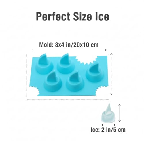 Molde de silicona para hielos forma aleta de tiburón miniatura 4