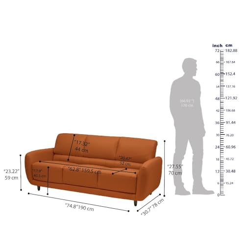 Image of Wakefit Sofa Set | 5 Year Warranty | Sofa 5 Seater, 5 Seater Sofa for Living Room, Wooden Sofa Set 3+2 Seater - Solomon(Robin : Tan)