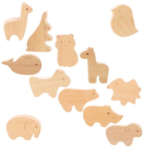 SOESFOUFU Unique Animal Design Knobs 12pcs Wooden Drawer Pulls Decorative Cabinet Handles Easy to Install for Boys and Girls Room Nursery Furniture