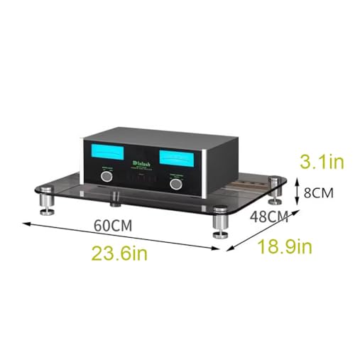 Soporte de vidrio de 4 niveles con estantes abiertos que optimizan el almacenamiento multimedia 2