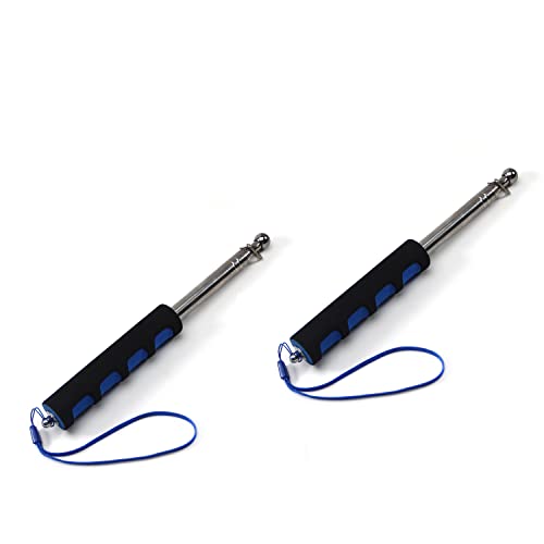 Image of Othmro 2Pcs Hollow Telescopic Teachers Pointer, Teaching Pointer Stick for Classroom, Metal Hand Retractable Pointer Extended Length 39.4 inch, Handheld Presenter Whiteboard Pointer (Blue)
