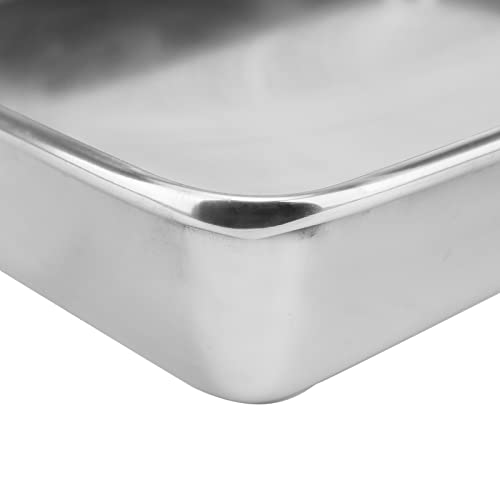 Bandejas rectangulares de acero inoxidable MUKCHAP para horno y reposteria en casa 3
