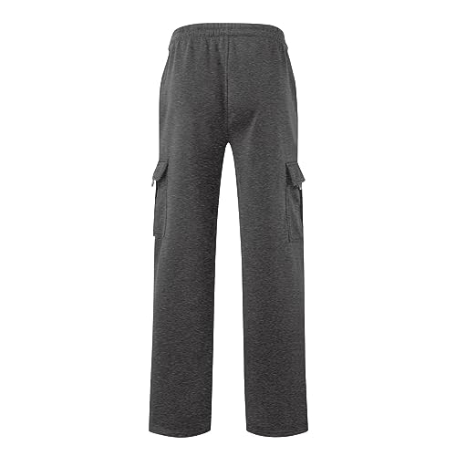 Men's Baggy Cargo Sweatpants Drawstring Waist Athletic Sweat Pants Joggers with Pockets, S-5XL3