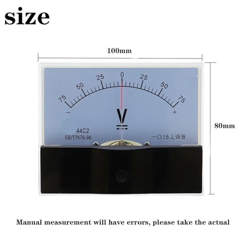 Voltmètre analogique 44C2 DC 75V -0-75V pour mesure de tension précise