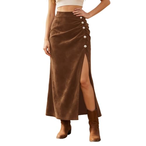 Jupe en daim pour femme coupe trapèze et style cowboy western vintage