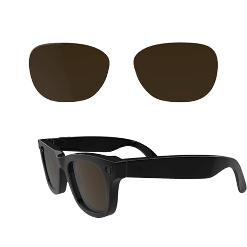 Image of HiBloks Replacement Lenses for Ray-Ban Meta Wayfarer (RW4008 Size L), UV Protection Sunglass Lens Set for Smart Glasses, Premium Lens Kit for Men & Women Driving, Cycling or Outdoor (Brown)