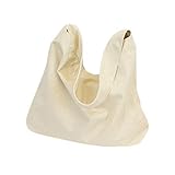 [YuMEET] [ユーミート] 帆布バッグ キャンバス トート ショルダー ざくざく 収納 大容量 A4 大きい （大・白）