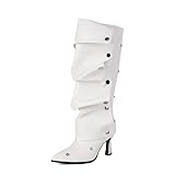 WILDKATZEN Women’s Knee-High Slouch Boots Pointed Toe...
