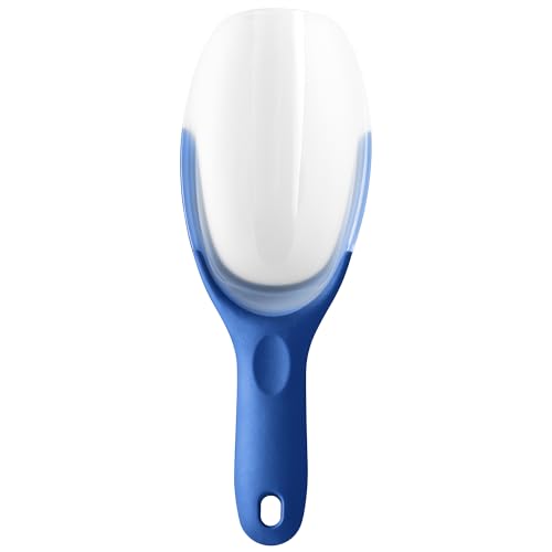Spring Chef Magnetic Ice Scoop for Freezer - Contoured Translucent Flexi-Plastic Food Scooper with Comfortable Handle, Kitchen Scoop for Ice Machine, Popcorn, Flour, Pet Food, Dry Goods - Sapphire