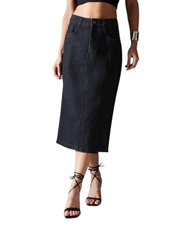 Image of Miss Chase Women's Straight High Rise Mini Denim Skirt