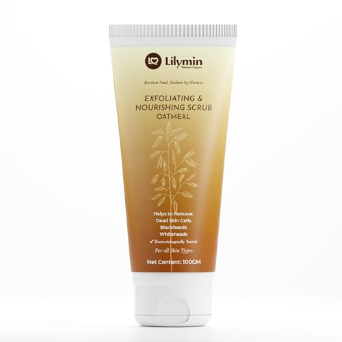 Image of Oatmeal Face Scrub With White Lily & Honey - inchGentle Glow inch 100GM, Clean - Natural & Organic, Nourishing, Exfoliating & Moisturizing, Removes Dead Skin, All Skin Types Men & Women