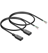 PNGKNYOCN USB C Pigtail kabel zasilający, 2 sztuki 5 V USB typu C wtyczka na 4 żyłach przedłużający...