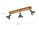 Trio Leuchten Deckenleuchte Delhi 803400367, Metall Nickel matt antik, Base Holz, exkl. 3x E14, Balken 3-flammig