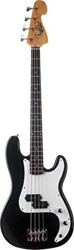 Oscar Schmidt 4 String OB25?B 3/4 Size Bass Black, Right, Chrome (OB25B-A)