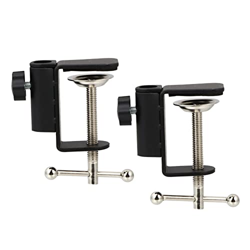 GALPADA 2Pcs Adjustable Microphone Mount Clamp Heavy Duty Mic Suspension Holder for Recording Live Streaming and Singing Non Slip Design for Stable Desktop Fixing