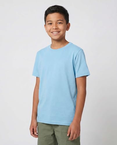 Image of 5 Pack Boys' Cotton T Shirts Crew Neck Plain Short Sleeve Tops Kids Teens