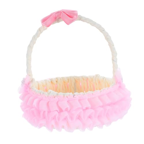 Elegant Bridal Flower Basket Hand Woven Multi Purpose Candy Storage Container with Handle for Wedding Decor Versatile Floral Holder for Ceremony and Events