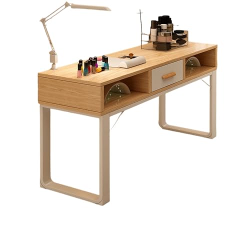 LAJOKING マニキュアテーブル、収納引き出し付きテーブル、耐久性と安定性、組み立てと清掃が簡単、作業台、家庭、美容院に適しています (B,100*40*77CM)