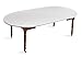 D'CLIC - Protège Table Elastiqué Blanc, Type bulgomme,pour Table Ovale, ou Ronde avec allonges, pour Une Table d'une Longueur de 170 jusqu'à 183 Cm et Une Largeur Entre 110 et 123 cm