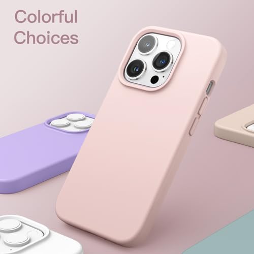 Image of JETech Silicone Cover Case for iPhone 14 Pro Max 6.7-Inch, Silky-Soft Touch Full-Body Protective Phone Case, Shockproof Cover with Microfiber Lining (Pink)