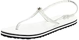  Tommy Hilfiger Irredescent Flat Beach Sandal, Sandalias con Punta Abierta Mujer, Blanco (White Ybs), 40 EU