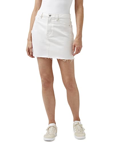Buffalo David Bitton Women’s Mid-Waist Denim Skirt, 31, Pure White