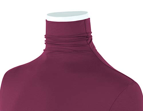 Image of AUHEGN Women's Long Sleeve Lightweight Turtleneck Top Pullover Casual Active Layer Tops Shirts