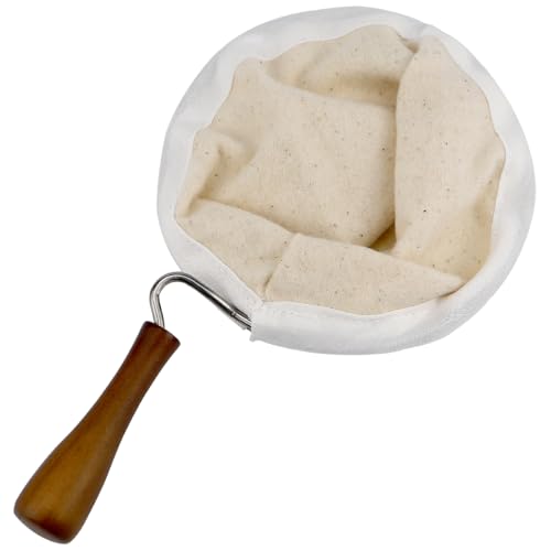 Flannel Cloth Coffee Filter with Wooden Handle,Reusable Coffee Sock Filter