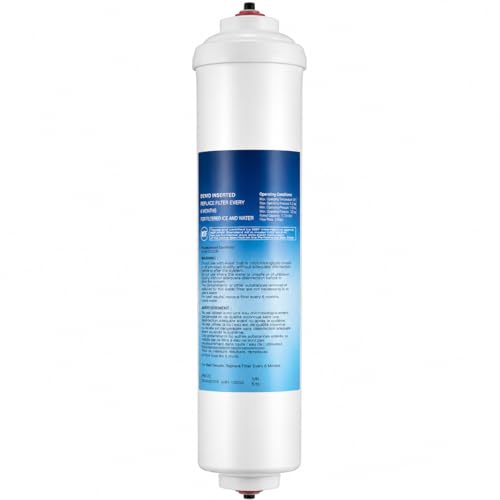 CABLEPELADO - Filtro de Agua Universal para Frigorífico Americano | Reemplazo DA29-10105J, WSF-100, 5231JA2010B | Cartucho en Línea de 1/4' para Neveras Side-by-Side | Blanco y Azul
