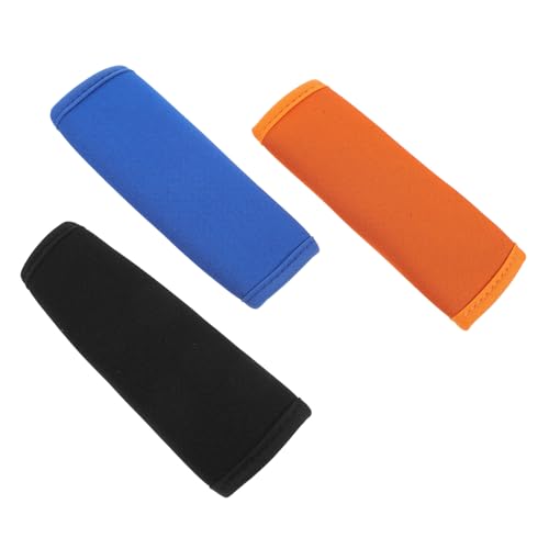 LIGIGWASH 3 Piezas Cubiertas de Manijas de Equipaje de Neopreno de para Maletas Naranja Negro y Azul para y Equipaje