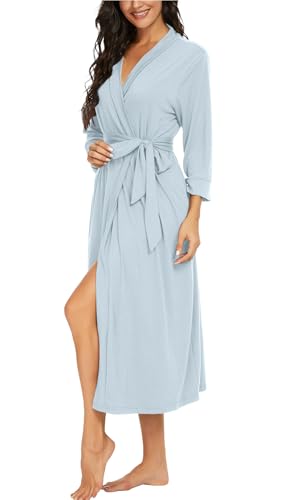Image of VINTATRE Women Robes Long Knit Bathrobe Lightweight Soft Bath Robe with Pockets