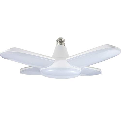 LED Garage Light 60W Deformable Garage LED Lights 6000LM 6000K Daylight White Adjustable Garage Ceiling Lights E26/E27 Warehouse Lights for Warehouse Workshop Basement