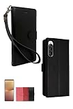 シズカウィル Xperia 10 v 用 SO-52D 用 SOG11 用 手帳型 ケース エクスペリア10v 用 カバー グレイスケース 1個入り リッチブラック