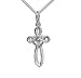 Produktbild JEVELION Anhänger-Kreuz modernes formschönes Silberkreuz 925 Sterlingsilber für Damen, Herren und Kinder Kreuzanhänger Kettenanhänger + Schmuck-Etui mit Hals-Kette