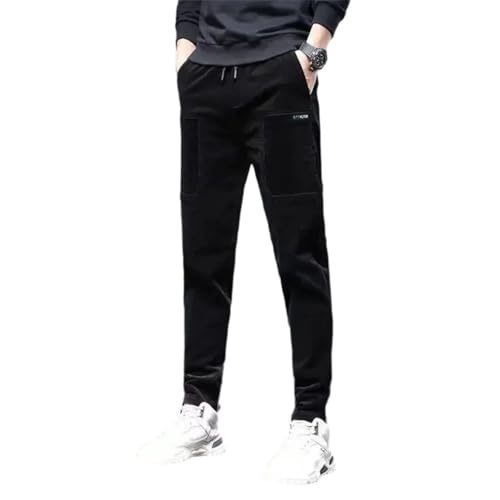 Men Corduroy Work Straight Casual Slim Fit Trousers Long Slacks Korean Style Pants