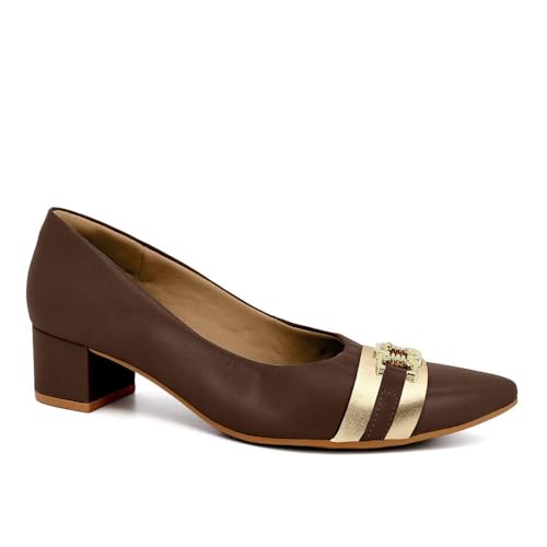 Scarpin Usaflex Salto Bloco Ref Mm0502-1 Chocolate 037