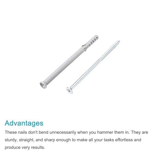 Image of METALLIXITY Screws Plastic Expansion Pipe (8x120mm) 10Pcs, Plasterboard Plugs Self Tapping Screw - for Construction, Industry, Gray Expansion Tube